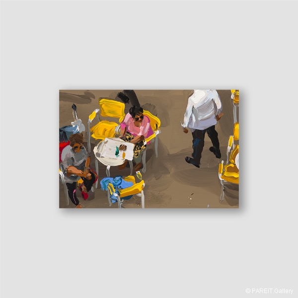 DE VLIEGHER Jan - Yellow Chairs, terrace, 2019.129